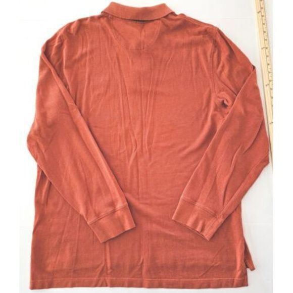 Brooks Brothers Orange LS Casual Rugby‎ Performance Polo Shirt Supima Cotton XL - Picture 4 of 7